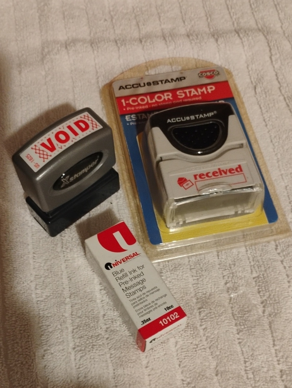 Office Supply Lot 2 Stamps 1 Ink Refill